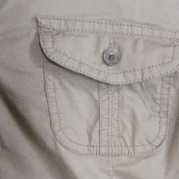 Olive Green Button-front V-neck Dress size Large - Picture 4 of 5